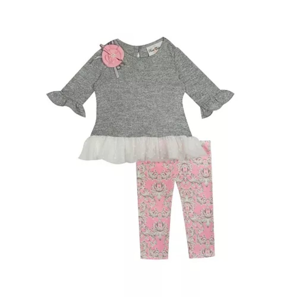 RARE EDITIONS Baby Girls Hacci Knit Legging Set Size 18M